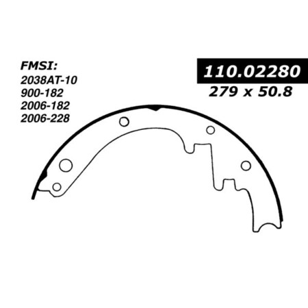 Centric Parts Centric Brake Shoes, 111.02280 111.02280